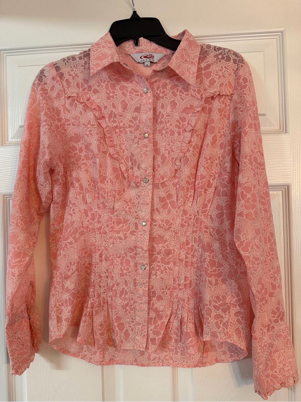 Roper Coral Pink Western Button-Up Blouse